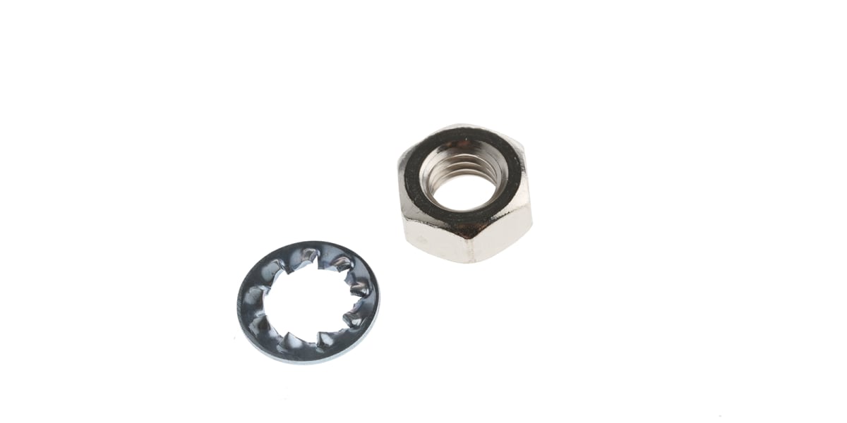 Product image for NiPt brass full nut & washer kit,M6