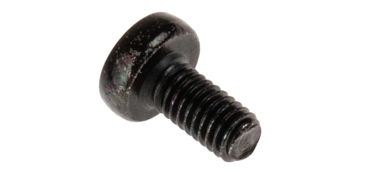 Product image for Black steel cross pan head screw,M3x6mm