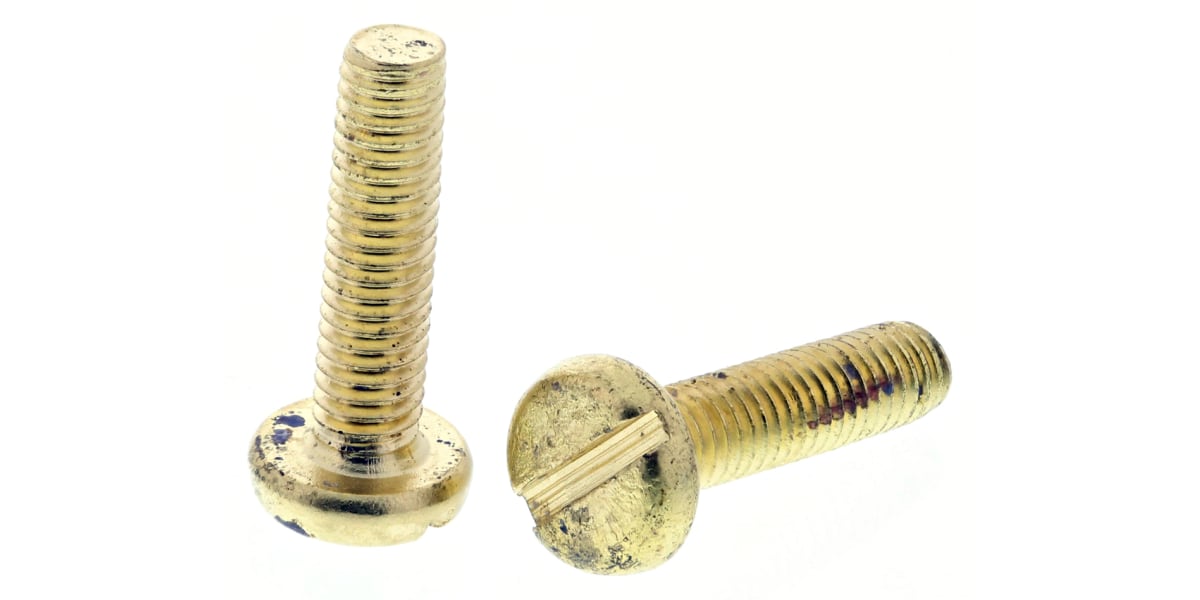 Product image for Brass slotted pan head screw,M3x12mm