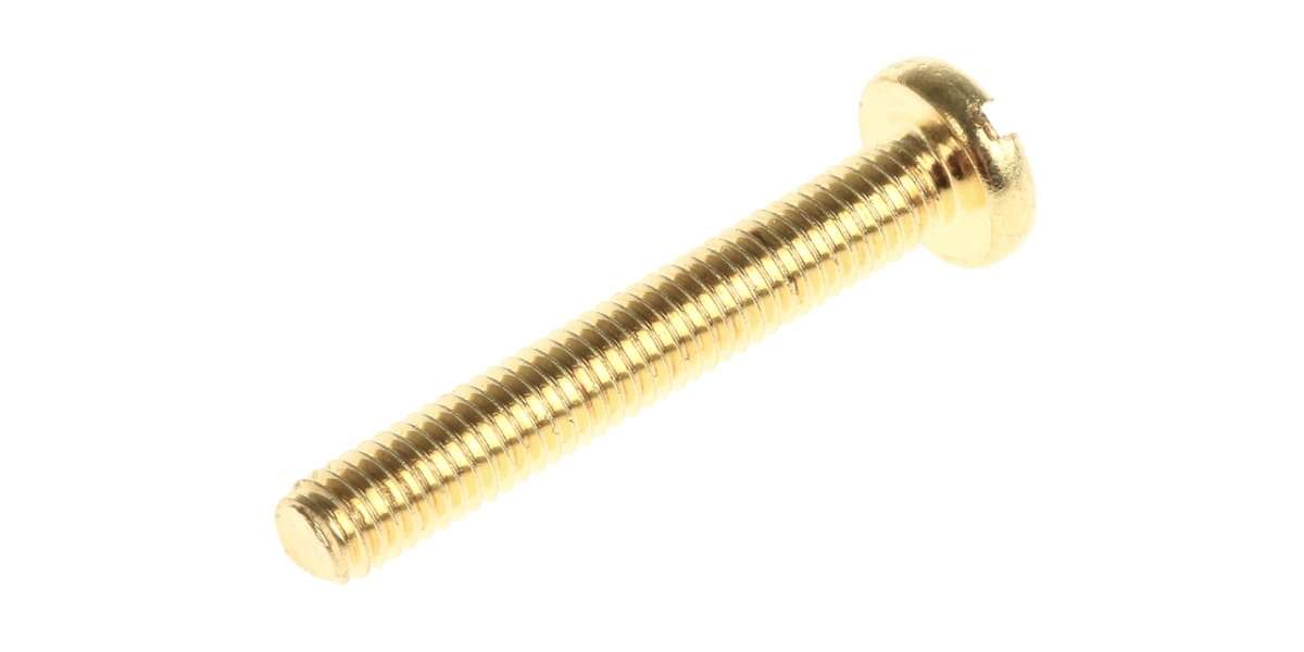 Product image for Brass slotted pan head screw,M3x20mm