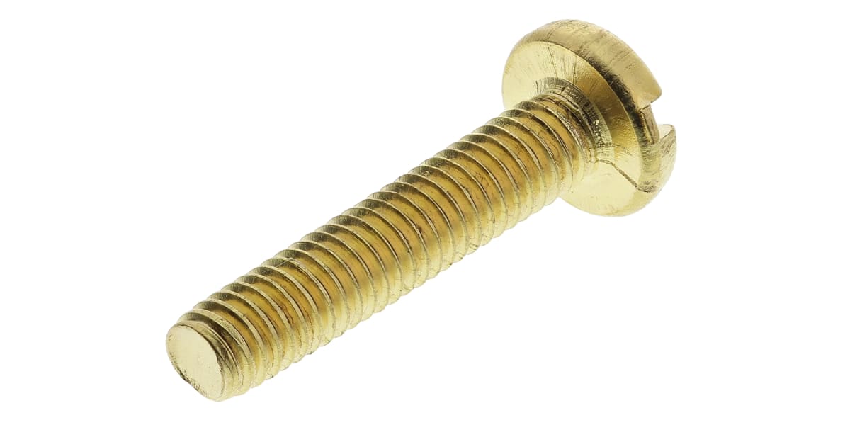 Product image for Brass slotted pan head screw,M4x20mm