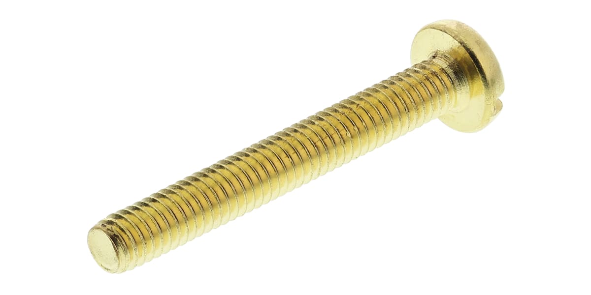 Product image for Brass slotted pan head screw,M4x30mm