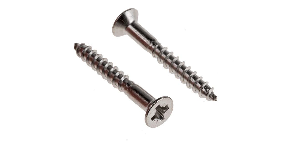 Product image for Cross csk head woodscrew,No.8x1 1/4in