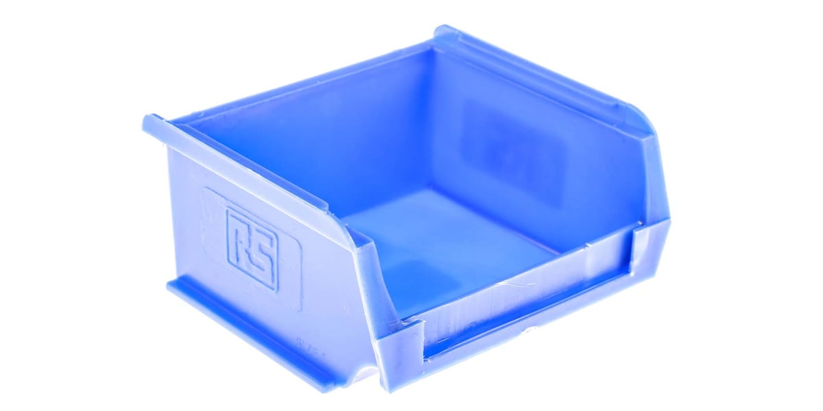 Product image for Blue polyprop storage bin,100x90x50mm