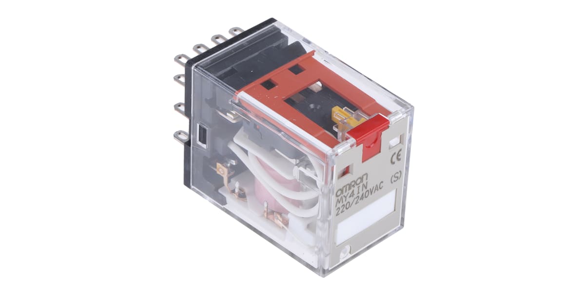 Product image for 4PDT std relay w/LED & button,220/240Vac