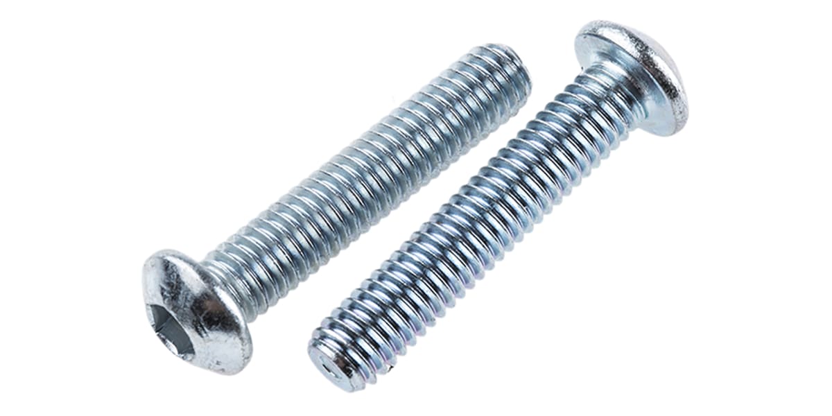 Product image for BZP socket button head screw,M6x30