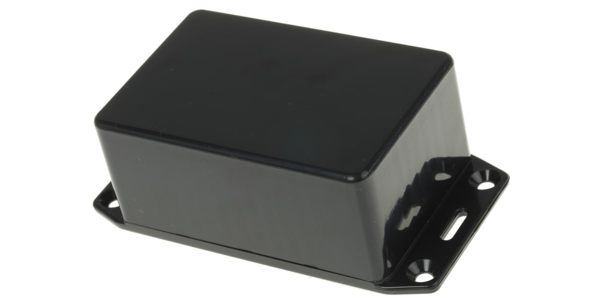 Product image for Black flanged ABS plastic box,85x56x35mm