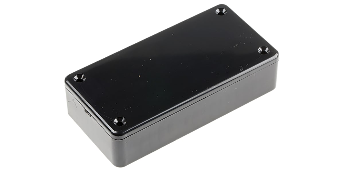 Product image for IP54 black ABS plastic box,100x50x21mm