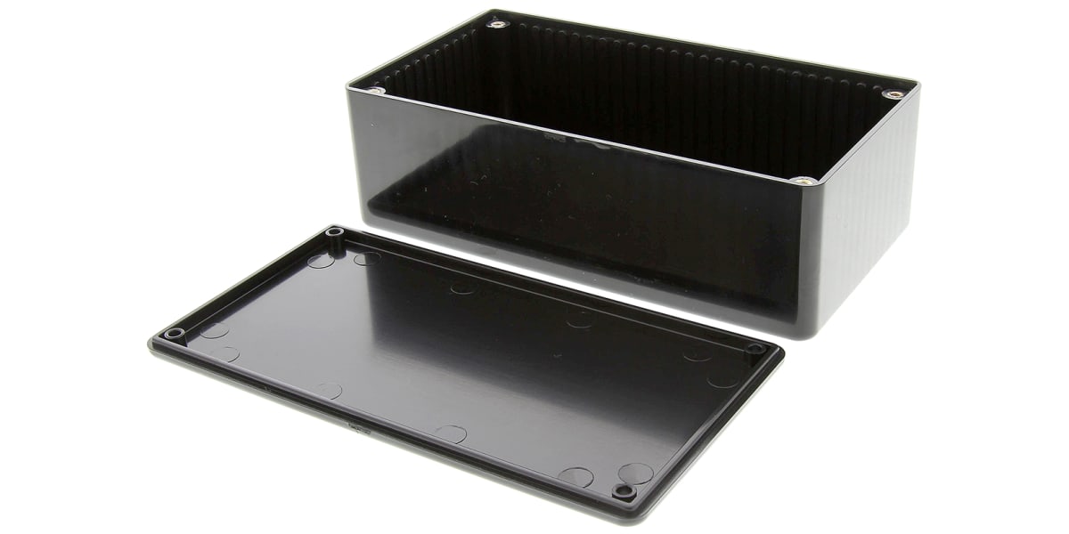Product image for IP54 black ABS plastic box,150x80x46mm
