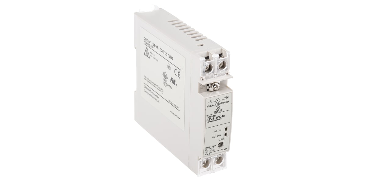 Product image for Univ i/p DIN rail SMPS,12Vdc 2.5A 30W