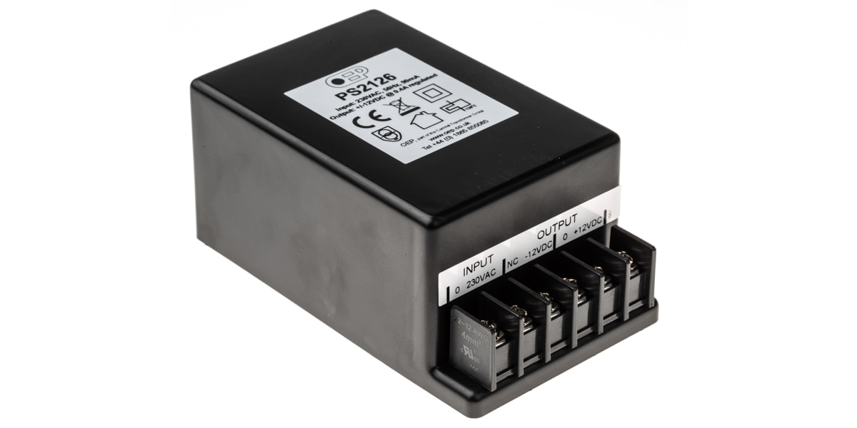 Product image for LINEAR PSU,+/-12VDC+/-400MA 9.6W