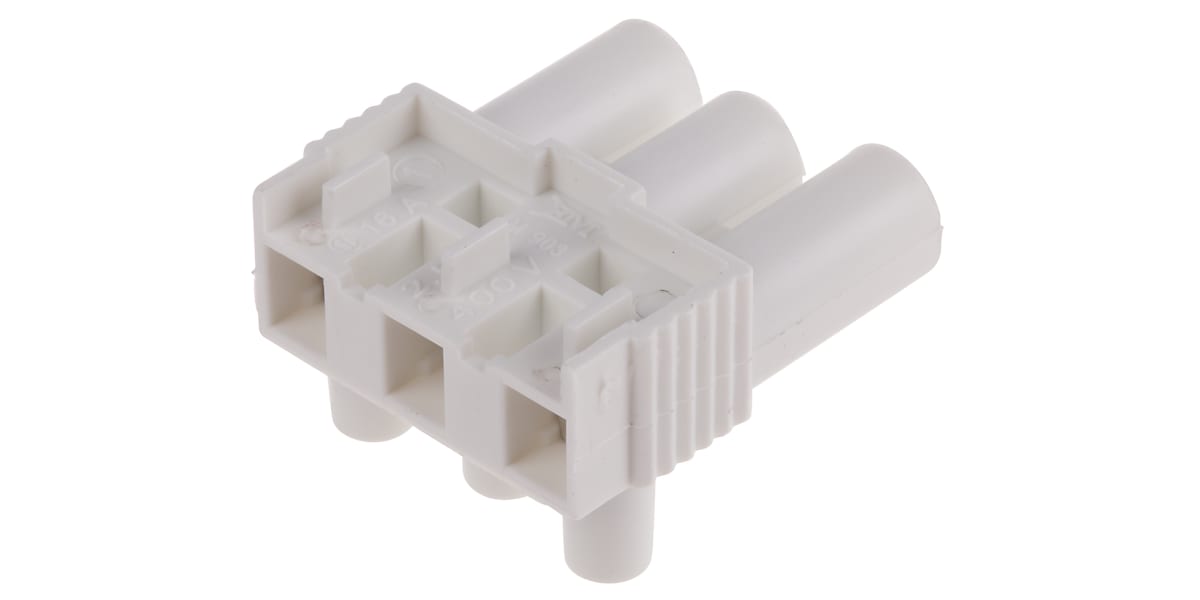 Product image for WHT 3 WAY SOCKET TERMINAL BLOCK,16A 400V