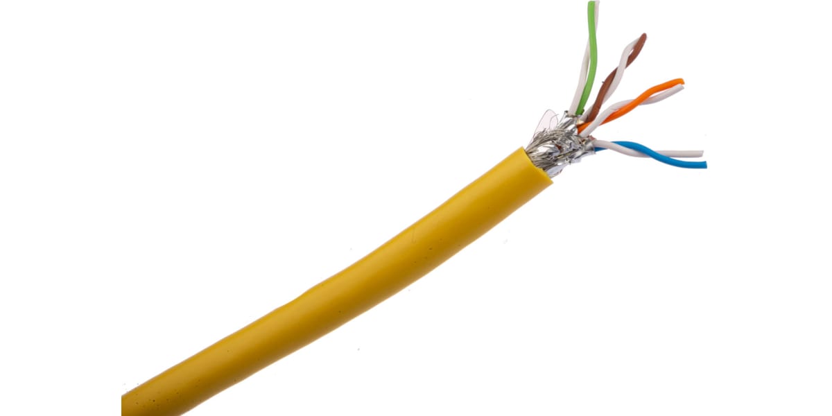 Product image for Harting Yellow Cat6 Cable S/FTP PVC Unterminated/Unterminated, 100m