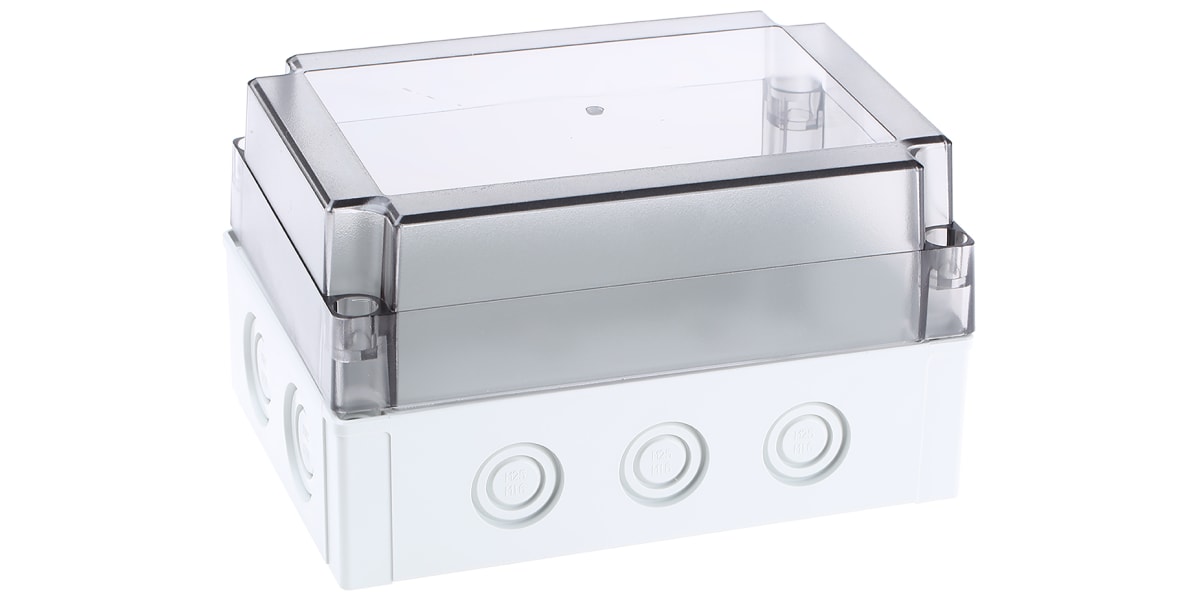 Product image for MNX ENCLOSURE, CLEAR LID, 180X130X100MM