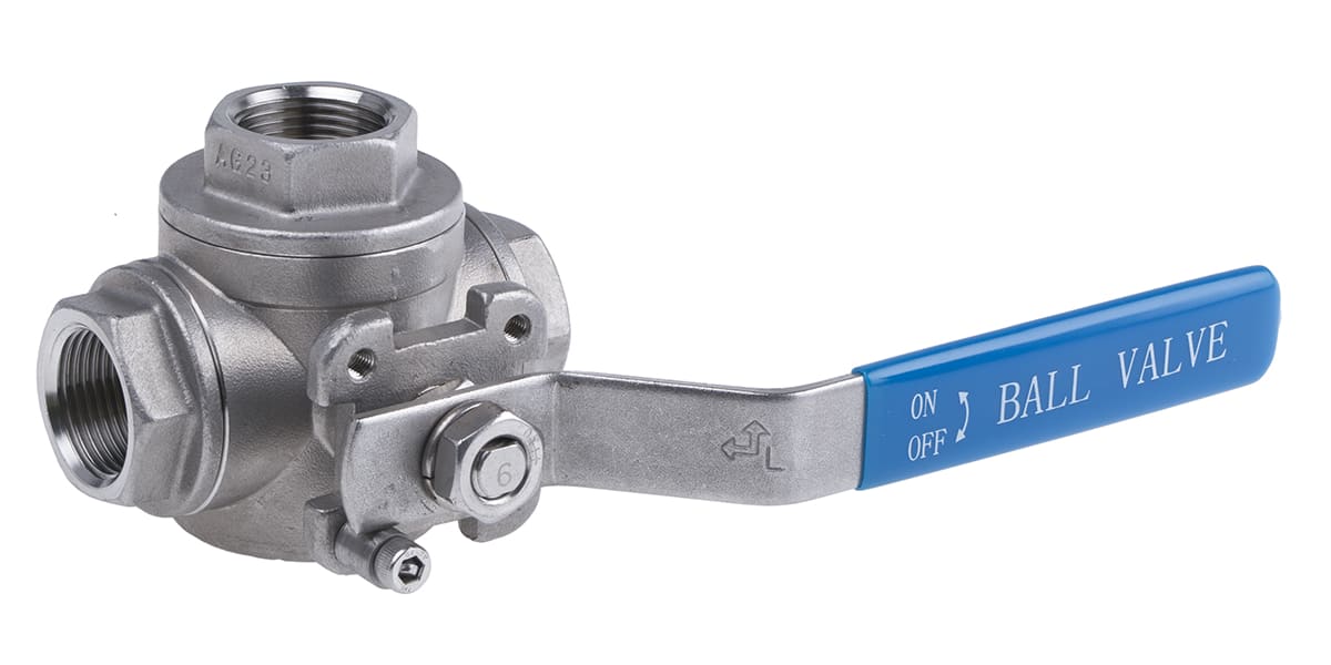 Product image for S/steel L port ball valve,3/4in BSP F