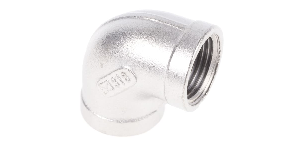 Product image for S/steel 90deg equal elbow,3/8in BSP F-F