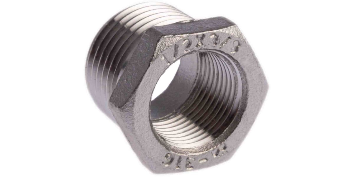 Product image for Hexagon bush,1/2in BSPT M-3/8in BSPP F