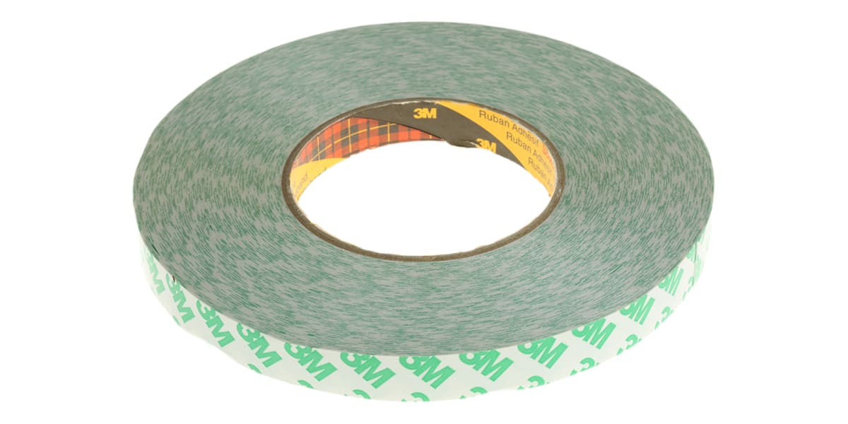 9087 25MMX50M, 3M 9087 White Double Sided Plastic Tape, 0.26mm Thick, 5.2  N/cm, PVC Backing, 25mm x 50m