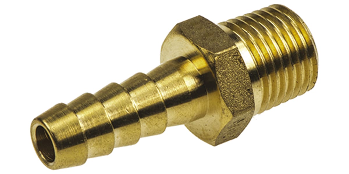 Product image for BRASS HOSE TAIL,1/4 BSPP MALE 5/16IN ID