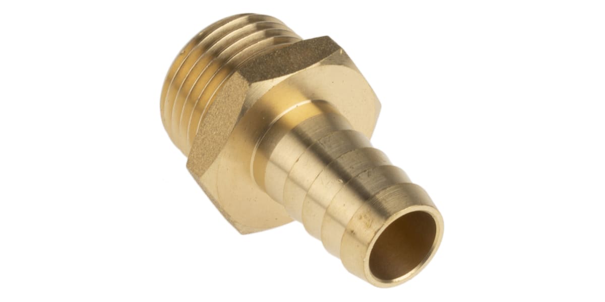 Product image for Brass hose tail,1/2 BSPP male 1/2in ID