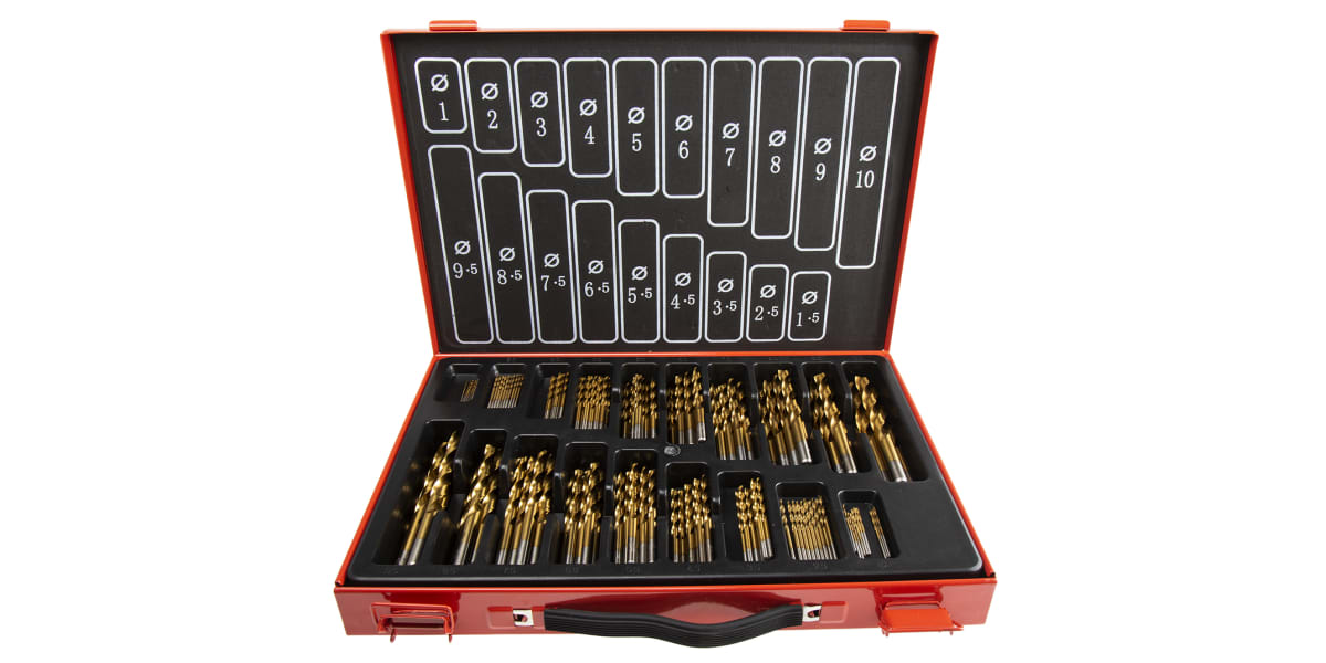 Product image for 170 pcs,jobber drill set,HSS-tin coated