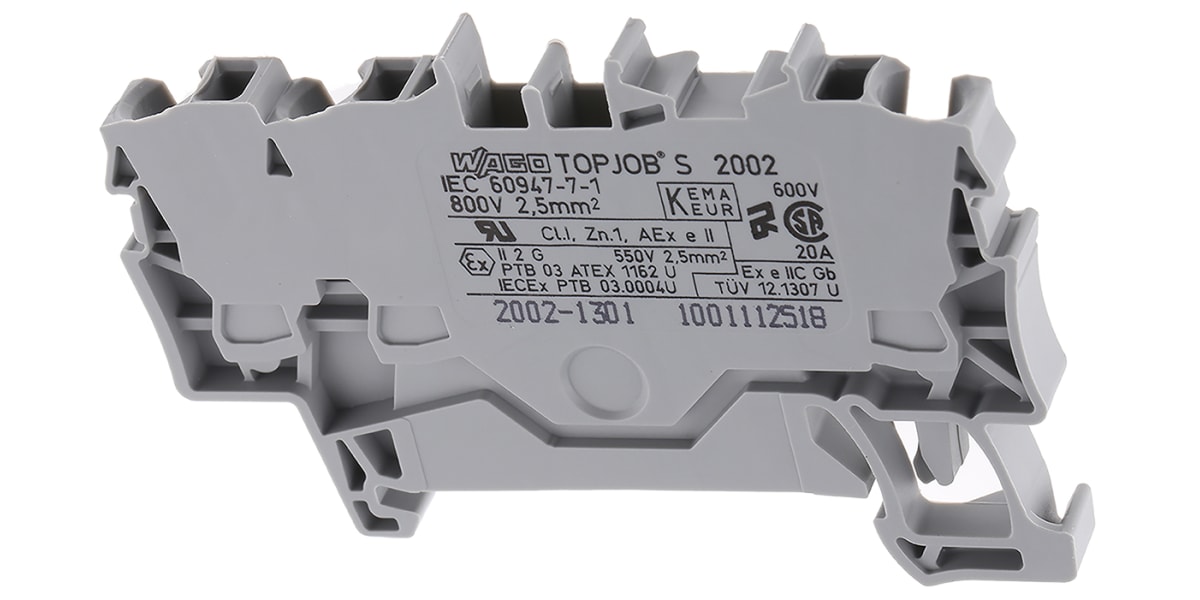 Product image for DIN RAIL TERMINAL 3 X 2,5 MM2 GREY
