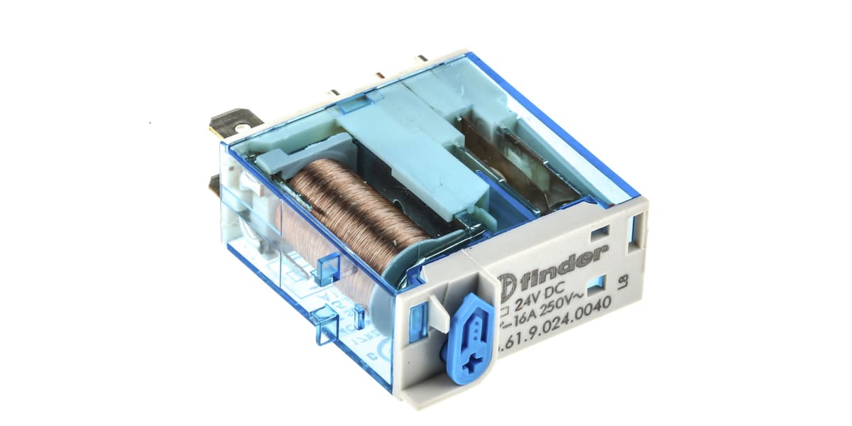 Product image for Plug in relay w/ flag, 16A, 24Vdc, SPDT