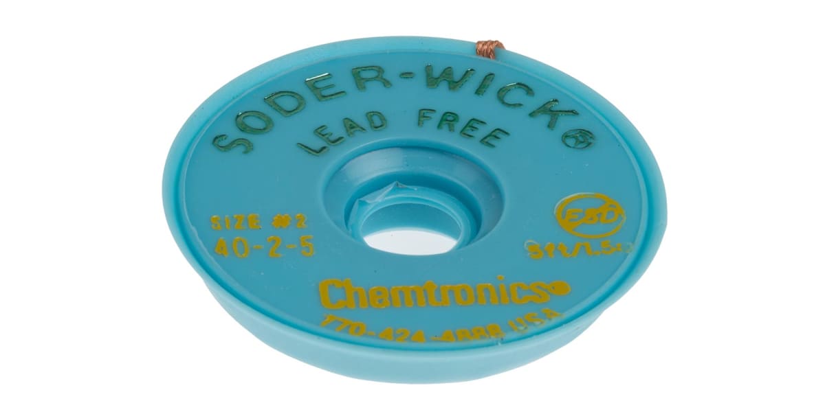 Product image for LEAD FREE DESOLDERING WICK,1.5MMX1.5M