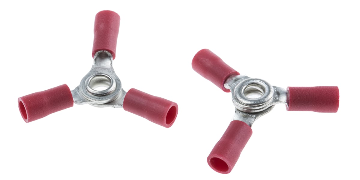 Product image for Crimp connector 3 way red