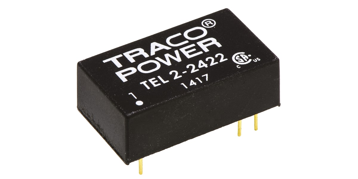 Product image for TEL 2-2422 pcb mount DC-DC,+/-12V 2W