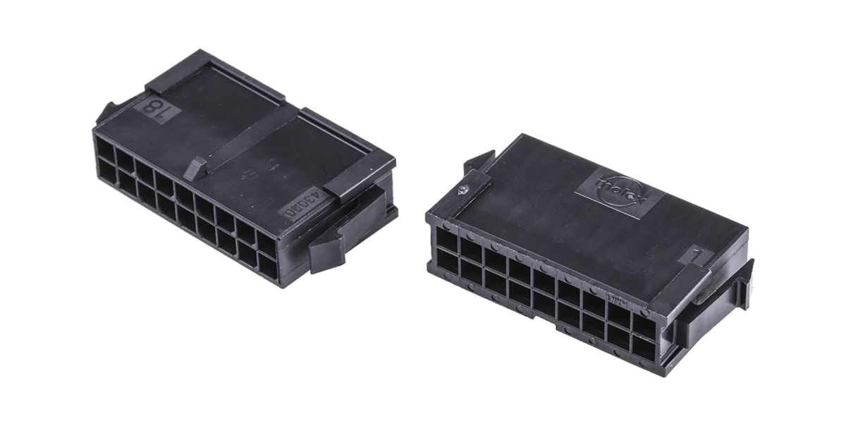 Product image for 2 x 9 way panel mount plug Micro-Fit