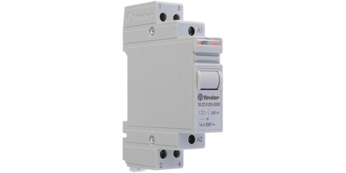 Product image for 16A 2NO step DIN relay, 24Vdc