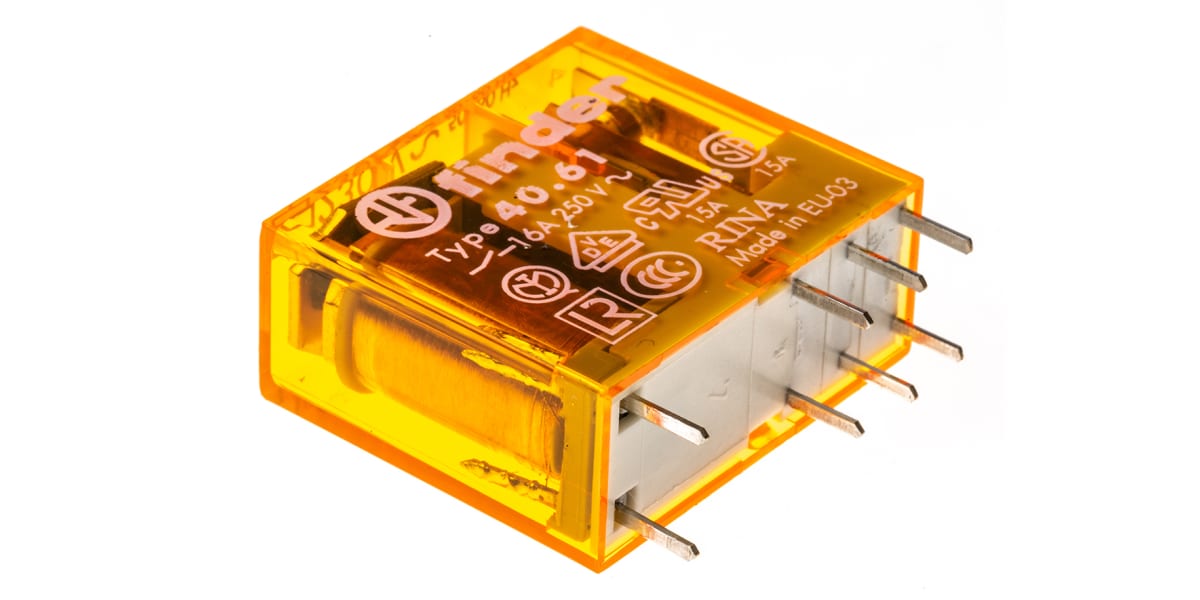 Product image for SPDT MINIATURE PCB RELAY,16A 230VAC COIL