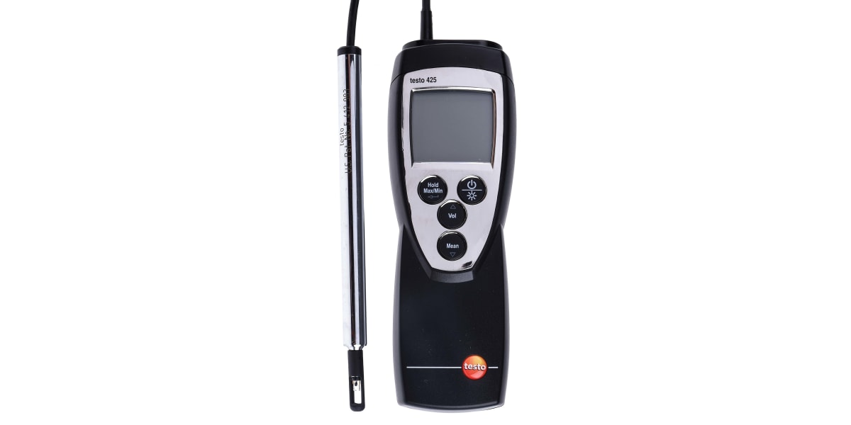 Product image for Testo Testo 425 NTC, Thermal 20m/s Max Air Velocity Air Velocity, Temperature, Volume Air Flow Anemometer