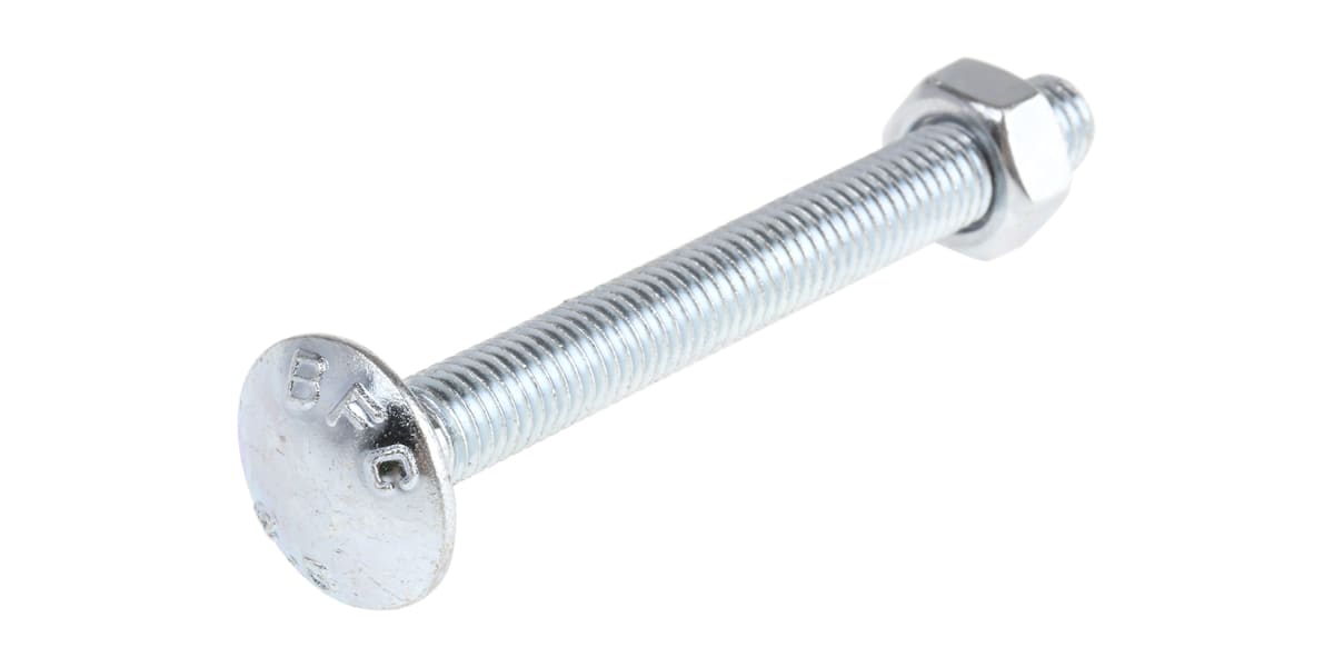 Product image for Carriage bolts & nuts,BZP,M8 x 75mm