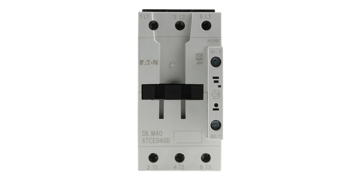 Product image for DILM CONTACTOR,18.5KW 40A 24VDC