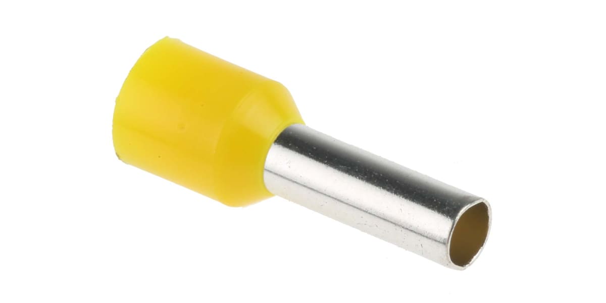 Product image for Yellow bootlace ferrule,6mm sq cable