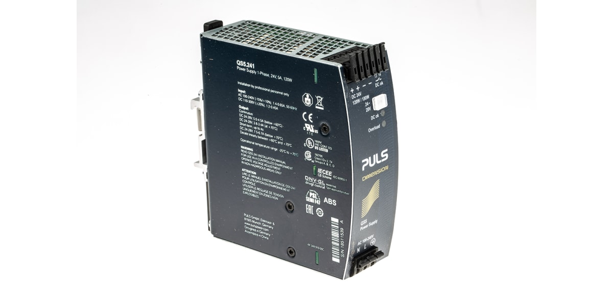 Product image for PULS DIMENSION Q Switch Mode DIN Rail Panel Mount Power Supply 100 → 240V ac Input Voltage, 24V dc Output