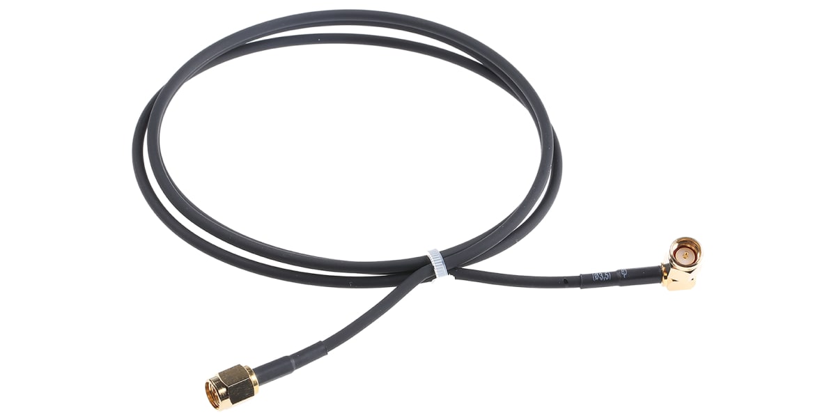 Product image for SMA straight/90° plg RG174 RF cable,1.0m