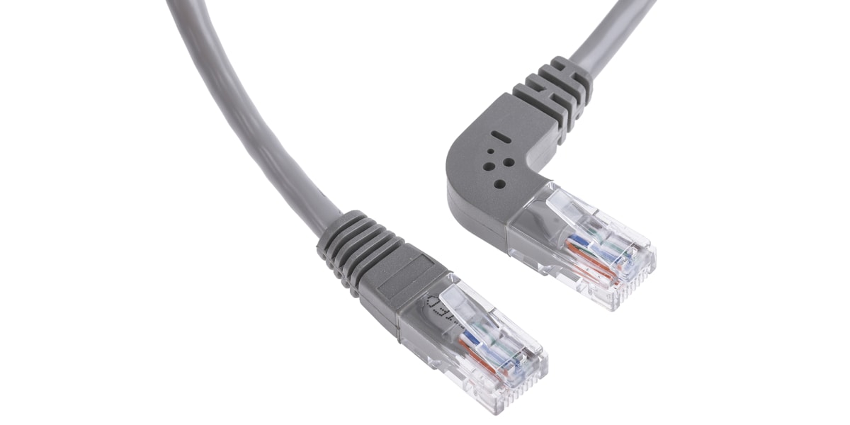 Product image for Grey patch lead, Cat5e, strt, horiz. 3m