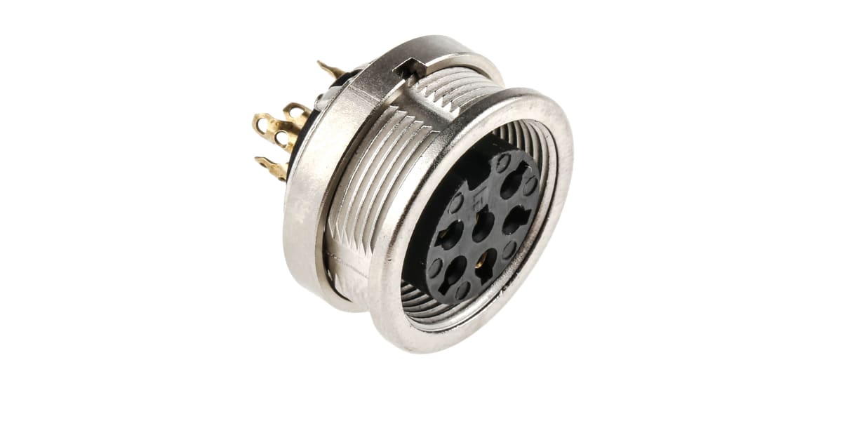 Product image for DIN SOCKET,IP68,6WAY,FRONT MOUNT