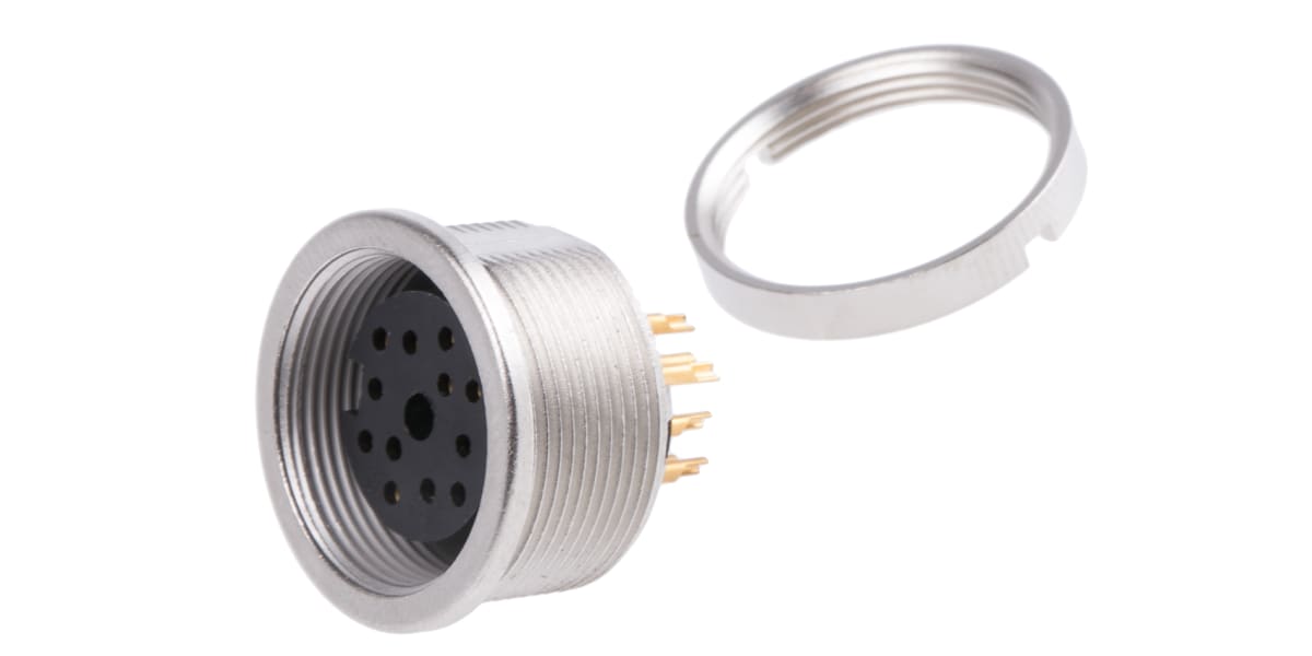 Product image for DIN SOCKET,IP68,12WAY,FRONT MOUNT