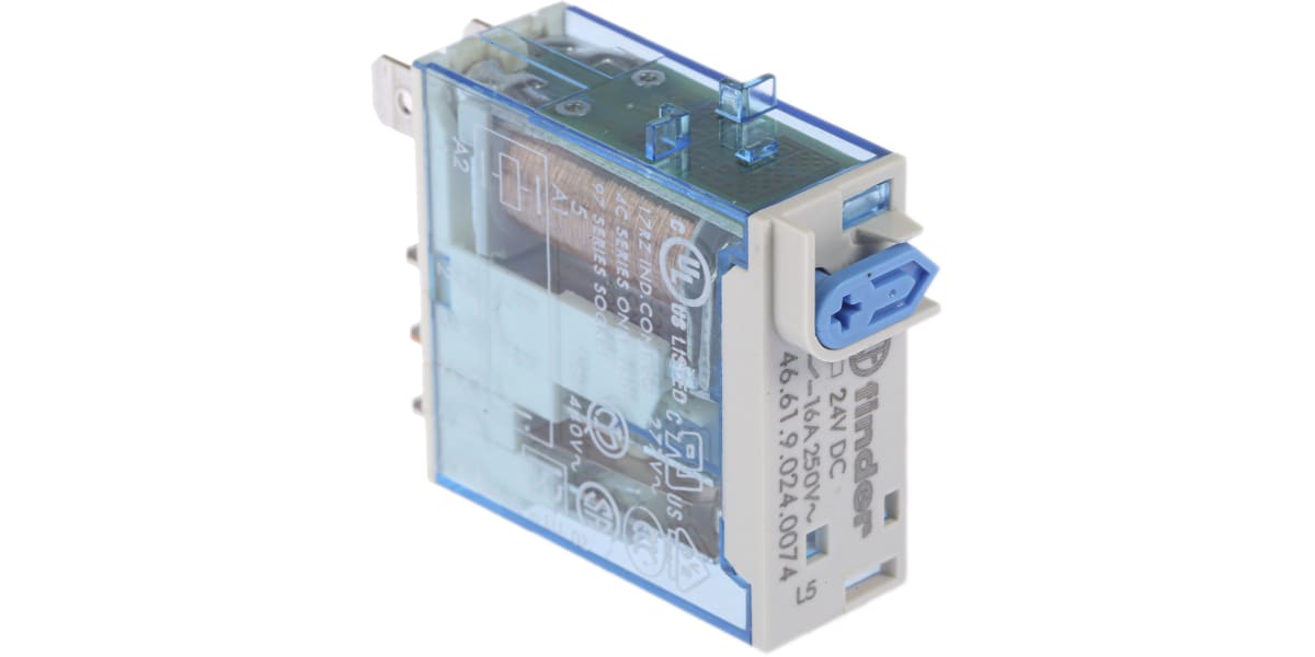 Product image for Plug in relay w/ LED, 16A, 24Vdc, SPDT