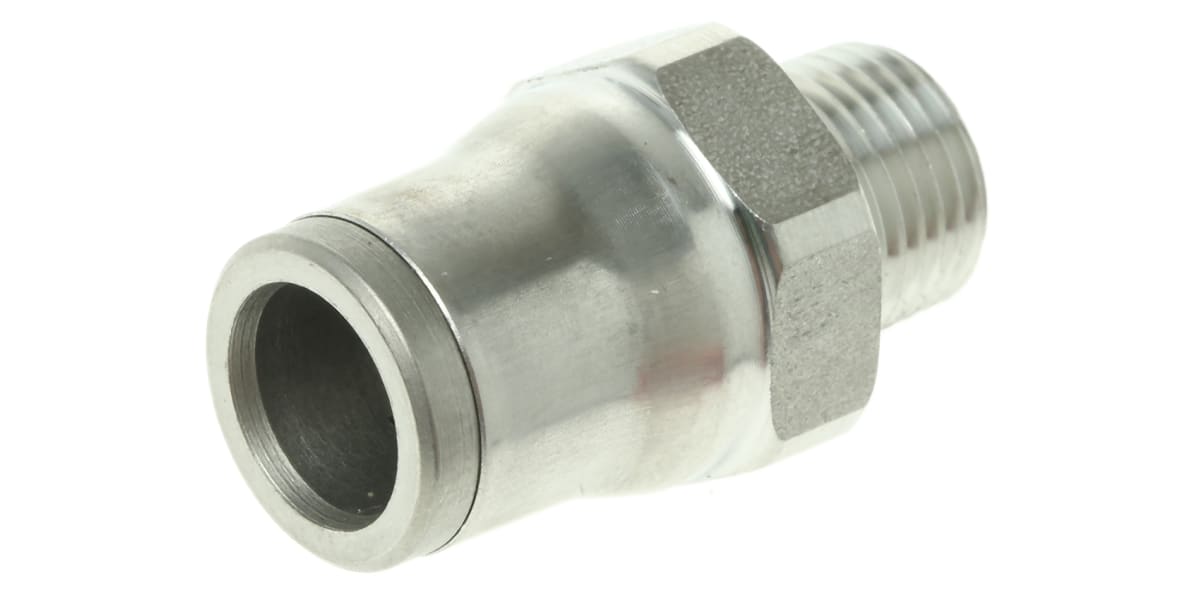 Product image for S/steel push-in fitting 8mm 1/8NPT