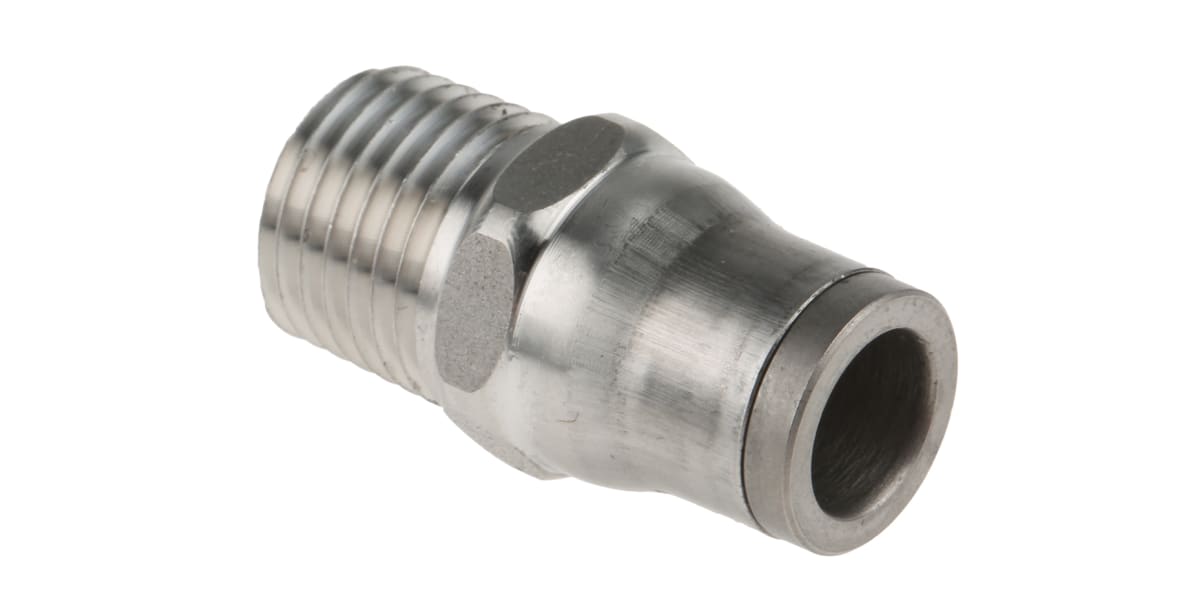 Product image for S/steel push-in fitting 8mm 1/4NPT