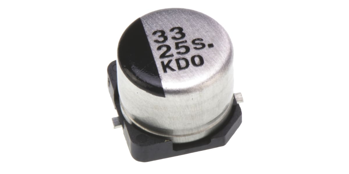 Product image for SMD cap 33uF 25V 85deg