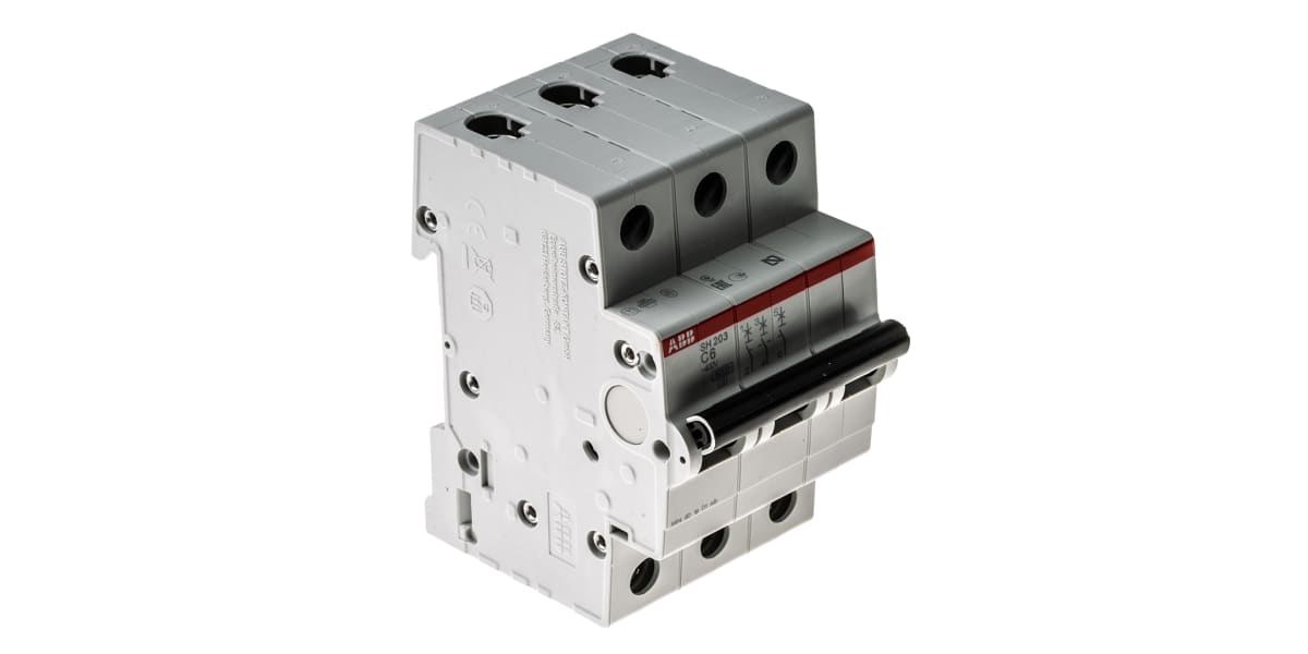 Product image for SH200 MCB 6A 3 Pole Type C 6kA