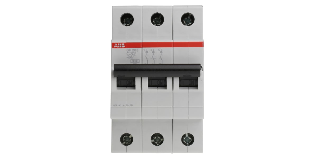 Product image for SH200 MCB 32A 3 Pole Type C 6kA