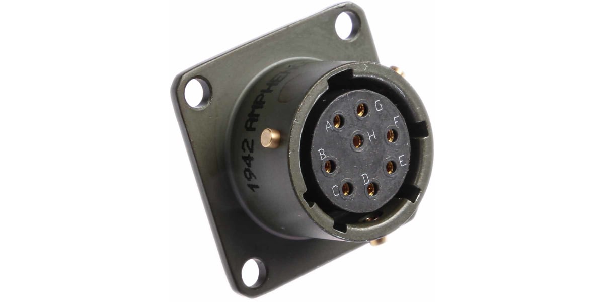 Product image for Sq Flange Receptacle, 8 way Skt Contacts