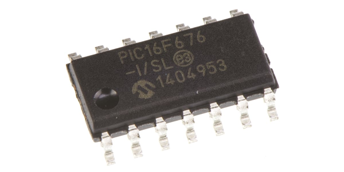 Product image for 8 bit microcontroller,PIC16F676-I/SL